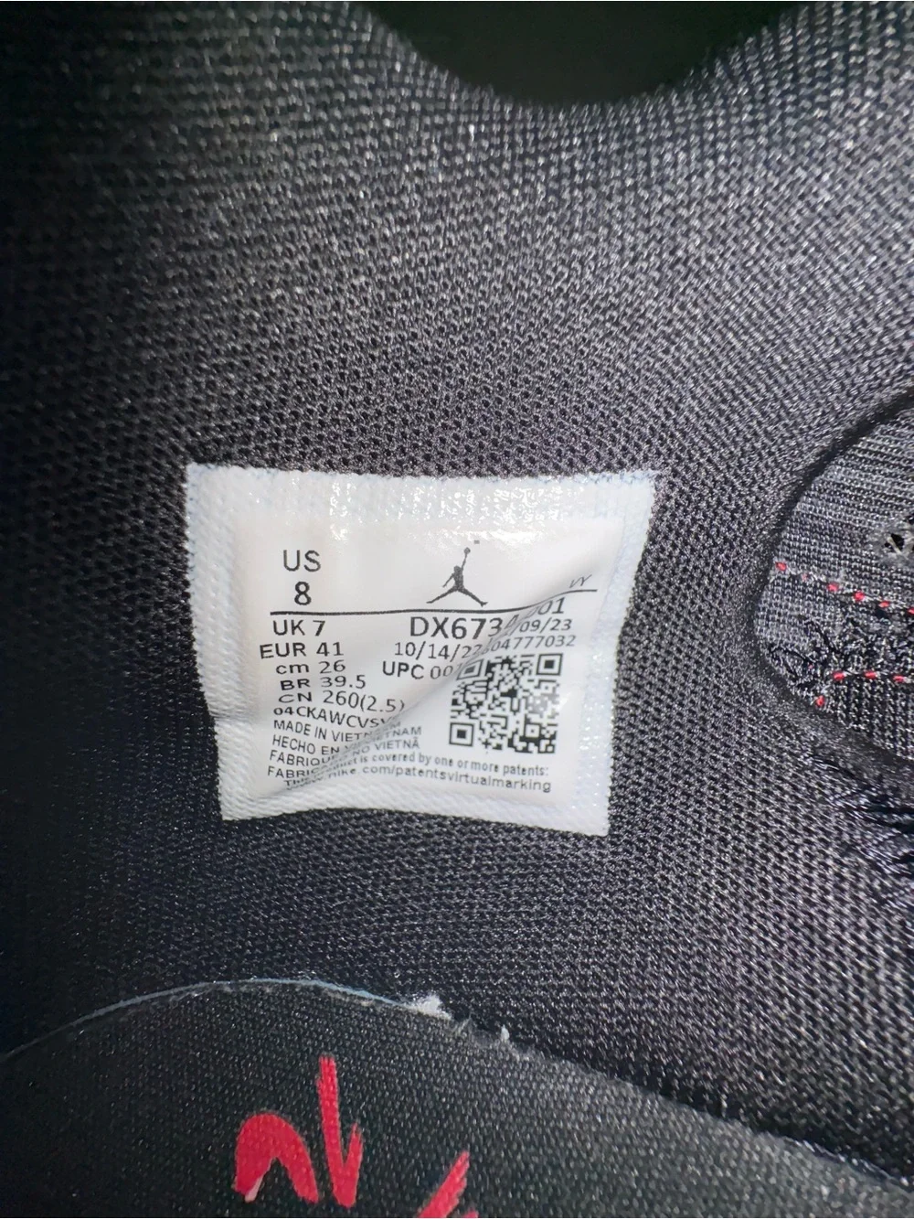 Jordan Men's Black and Red Low-Top Sneakers with Gold Logo